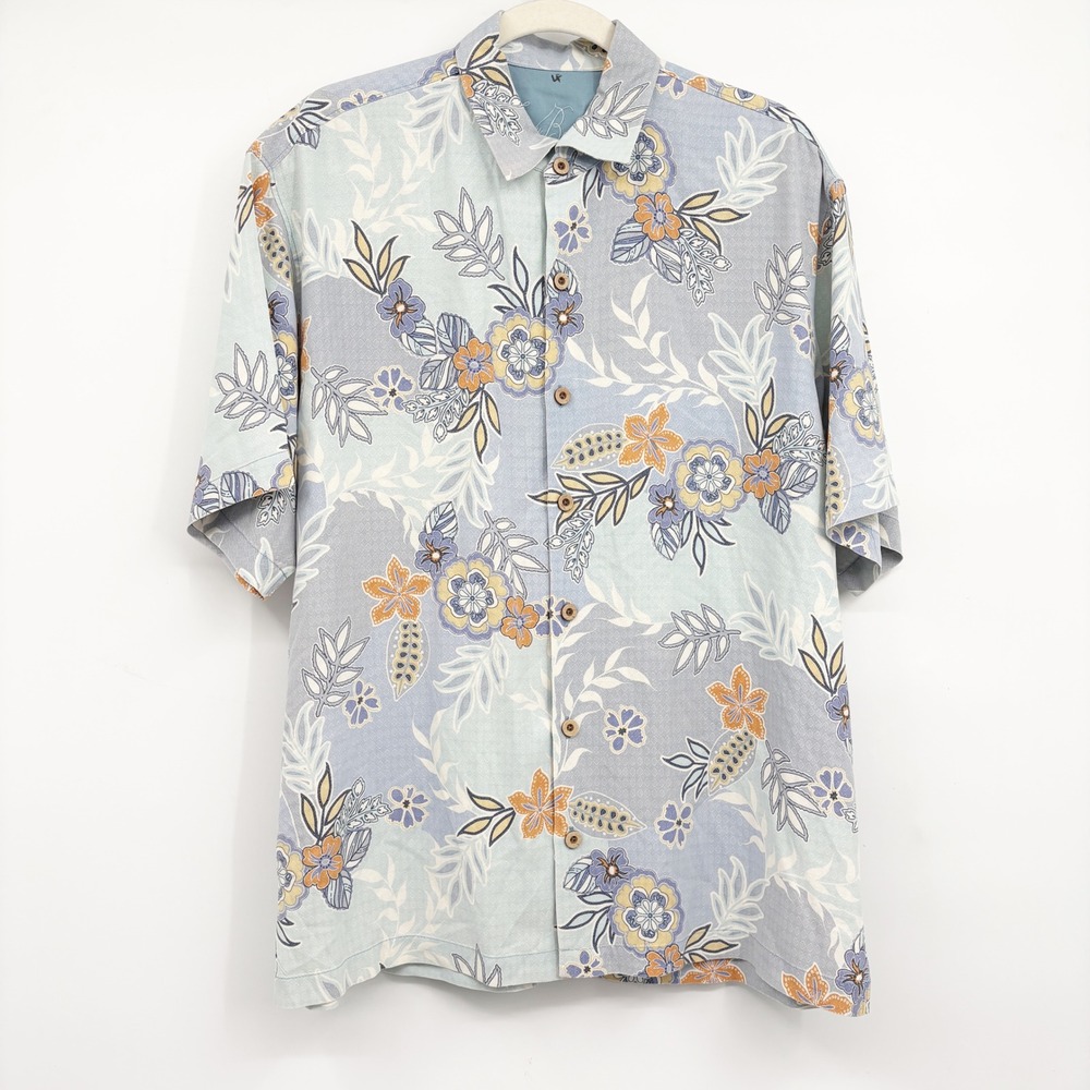 Tommy Bahama Mens 100% Silk Floral Tropical Island Resortwear‎ Camp Shirt Size L